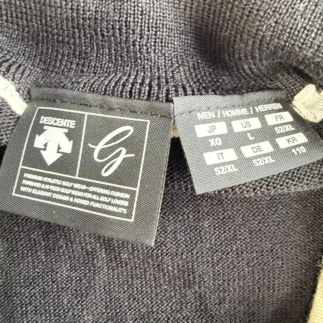 【デサントゴルフ】美品 ハーフジップ ニット ブラック XXLサイズ メンズ