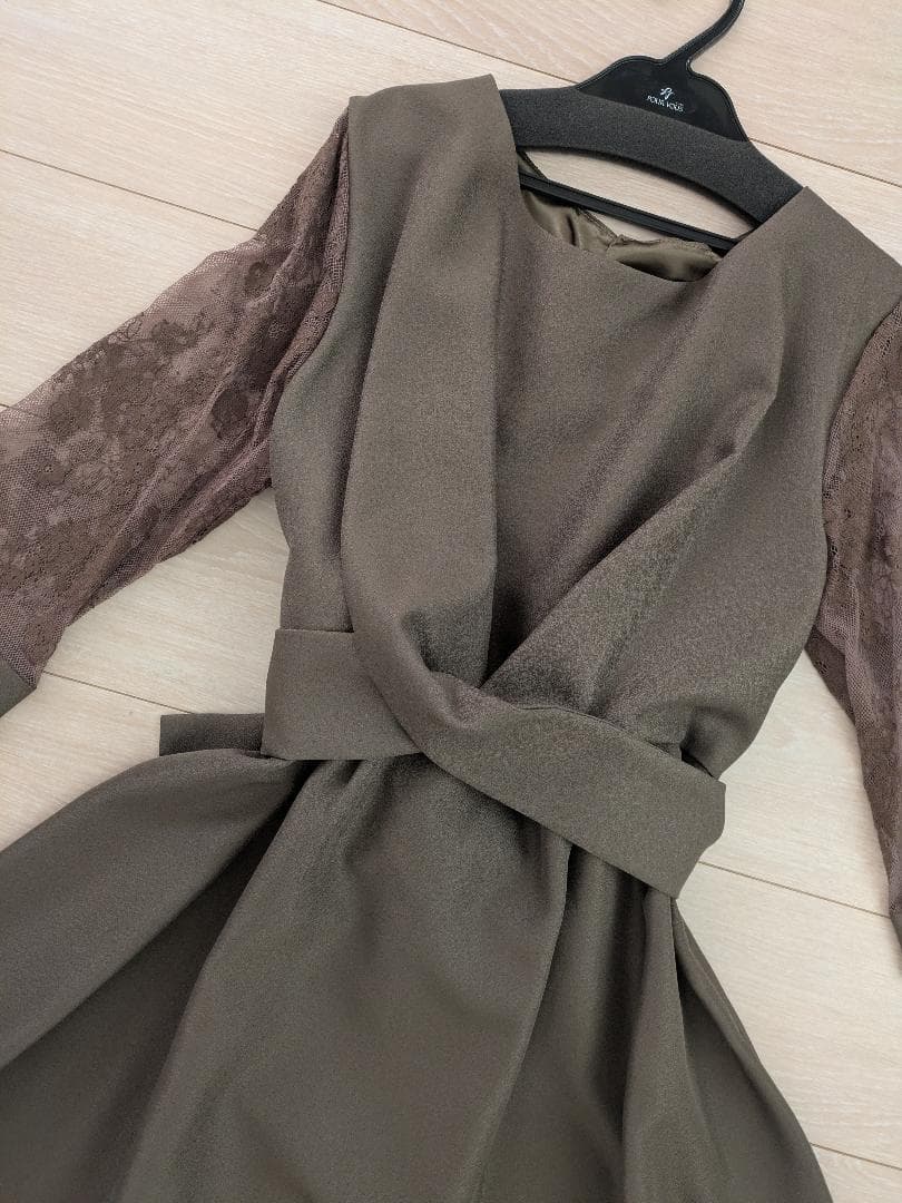 【3日間限定セール！】新品タグ付 Pour Vous レーススリーブドレス 4L