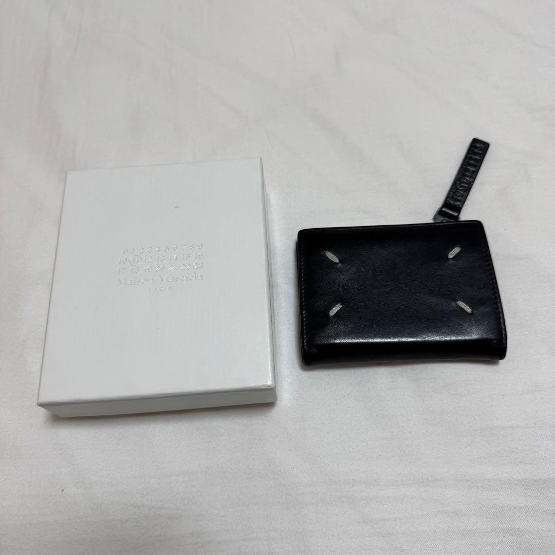 【付属品完備】マルジェラ 二つ折り財布 黒レザー Maison Margiela