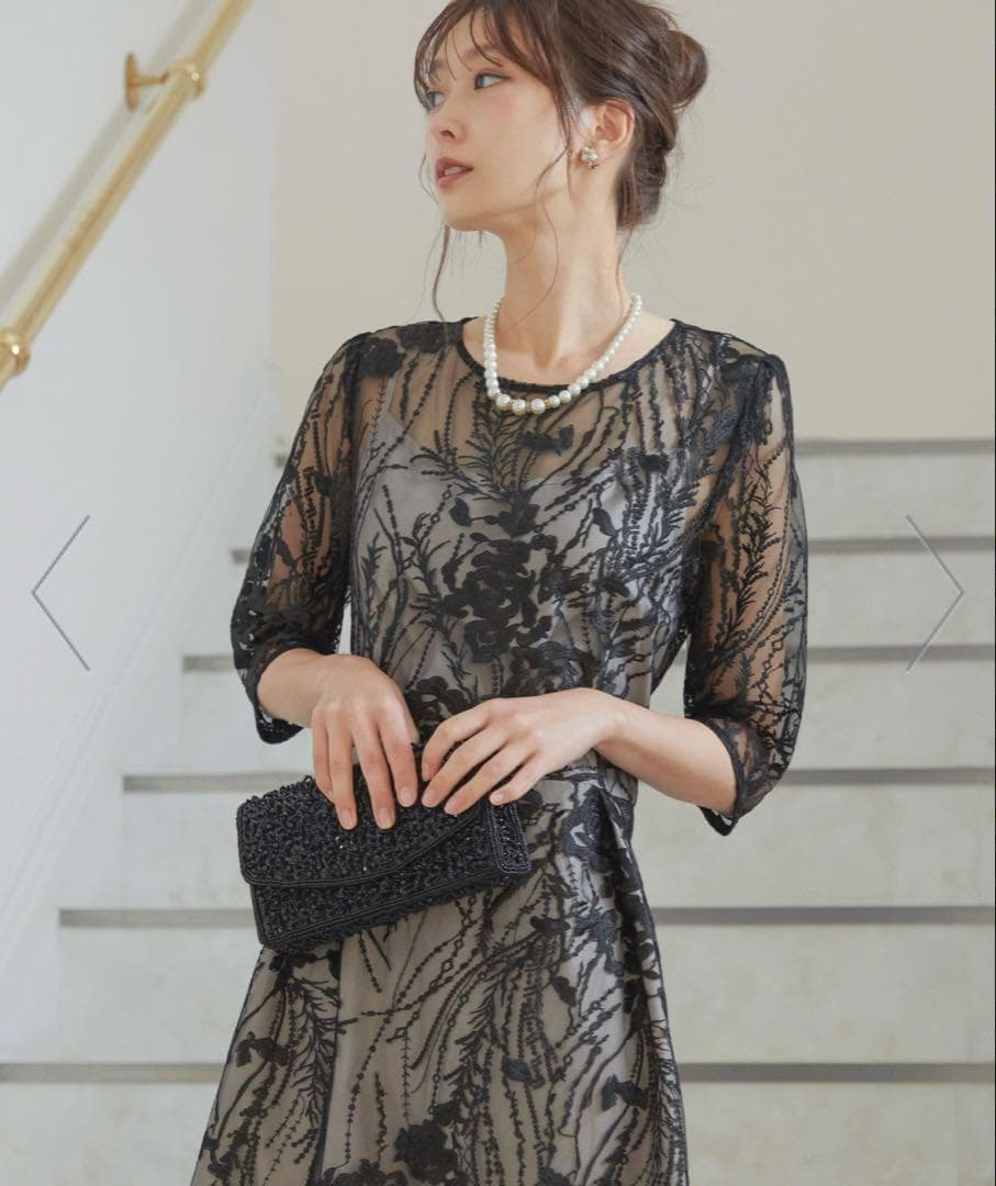 PREFERIR プレフェリール 総レース バックリボン 結婚式 パーティー