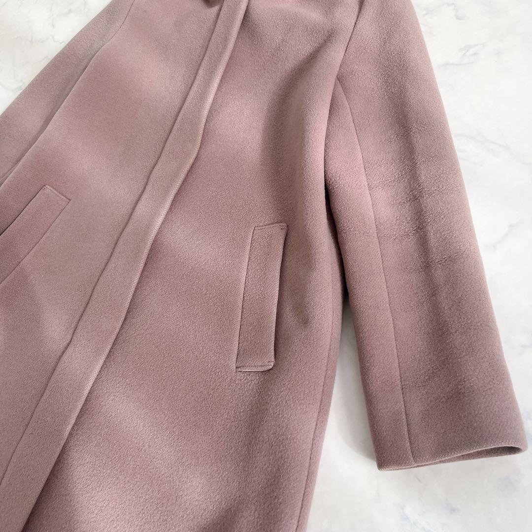 ANAYI アナイ ダブルビーバーフードコート スモークピンク フーデッドコート