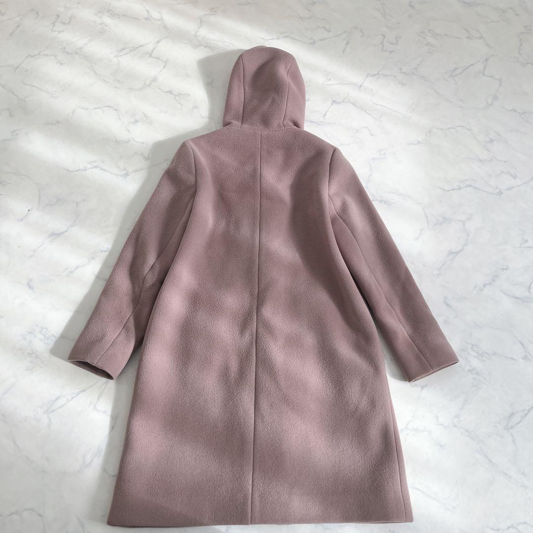 ANAYI アナイ ダブルビーバーフードコート スモークピンク フーデッドコート