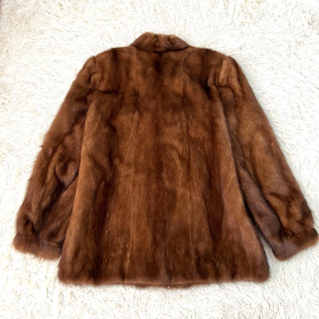 MG Sable FUR 毛皮コート ファーコート ミンク ブラウン L