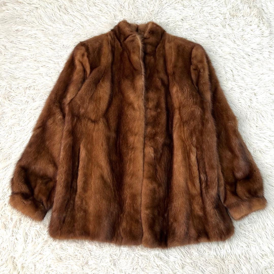 MG Sable FUR 毛皮コート ファーコート ミンク ブラウン L