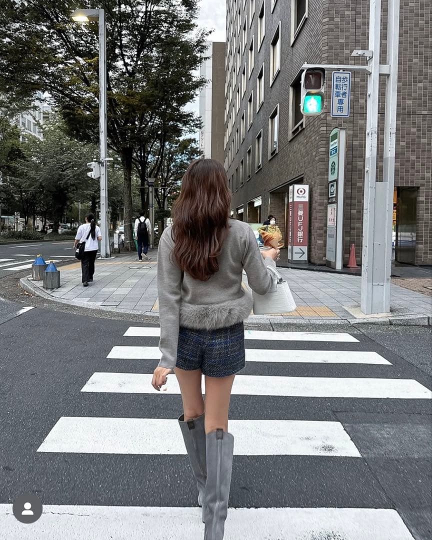 シェリエ　sheller Graph check wrap culottes