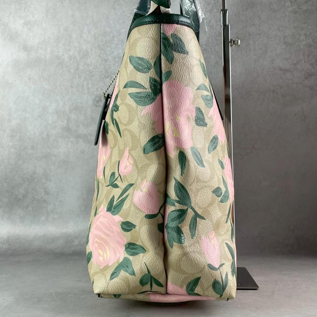 未使用級✨コーチ トートバッグ 花柄 ポーチ付き A4収納 肩掛け