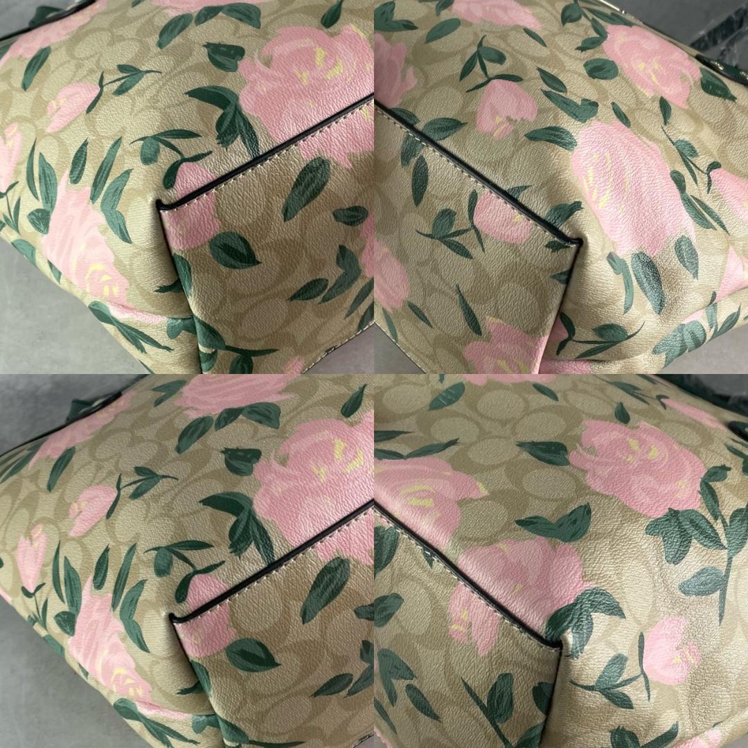 未使用級✨コーチ トートバッグ 花柄 ポーチ付き A4収納 肩掛け