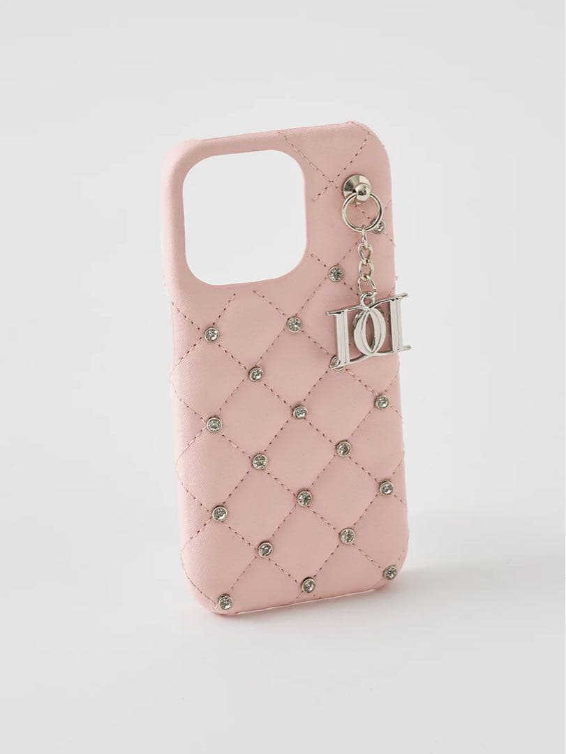 Darich キルティングビジューDDチャームiPhoneケース 13-14