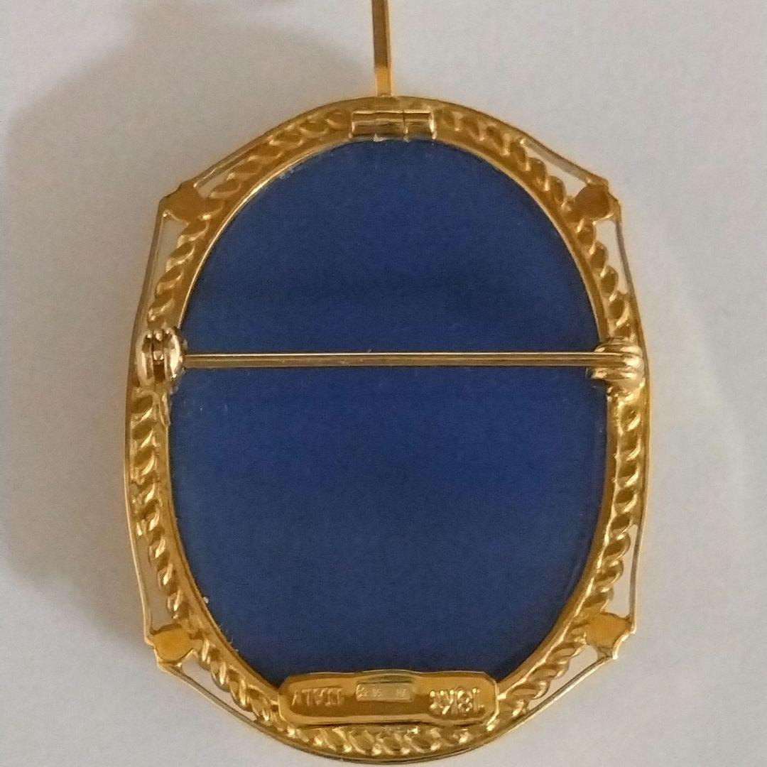 CAMEO カメオペンダントトップ&ブローチ２way／K18刻印／ イタリア製