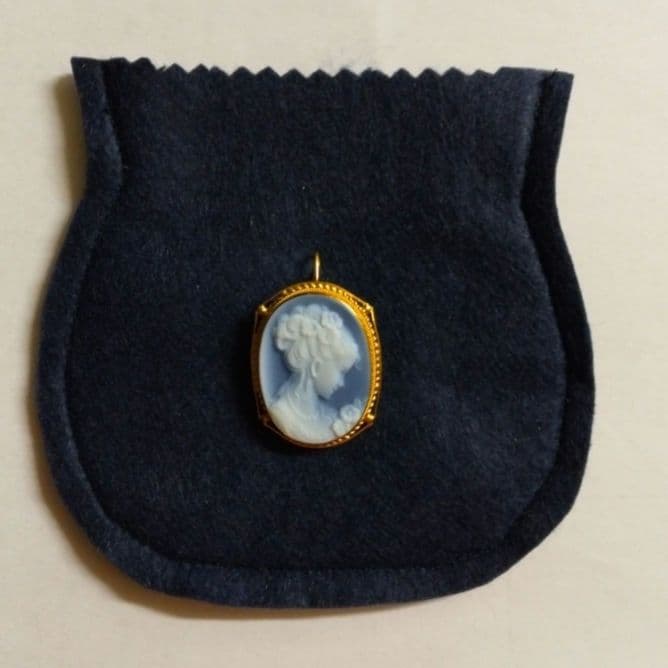 CAMEO カメオペンダントトップ&ブローチ２way／K18刻印／ イタリア製