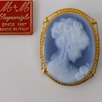 CAMEO カメオペンダントトップ&ブローチ２way／K18刻印／ イタリア製
