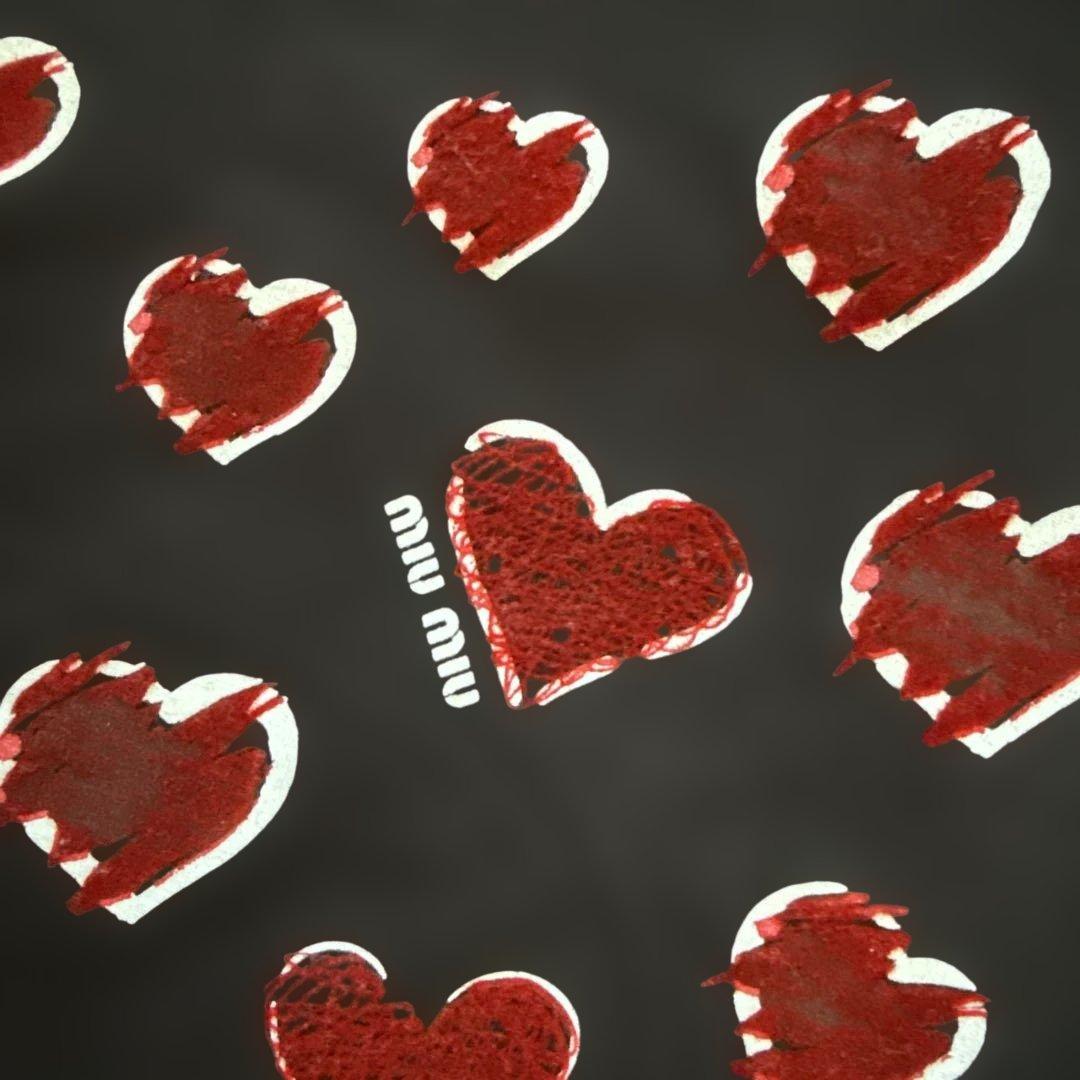 Miu Miu ハート柄 Tシャツ 黒　値下げ交渉可