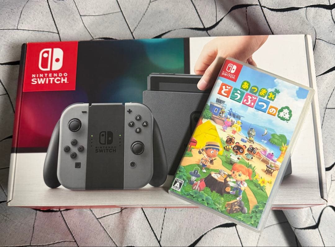 Nintendo Switch 本体 グレー 付属品全て有り　ゲームソフトセット