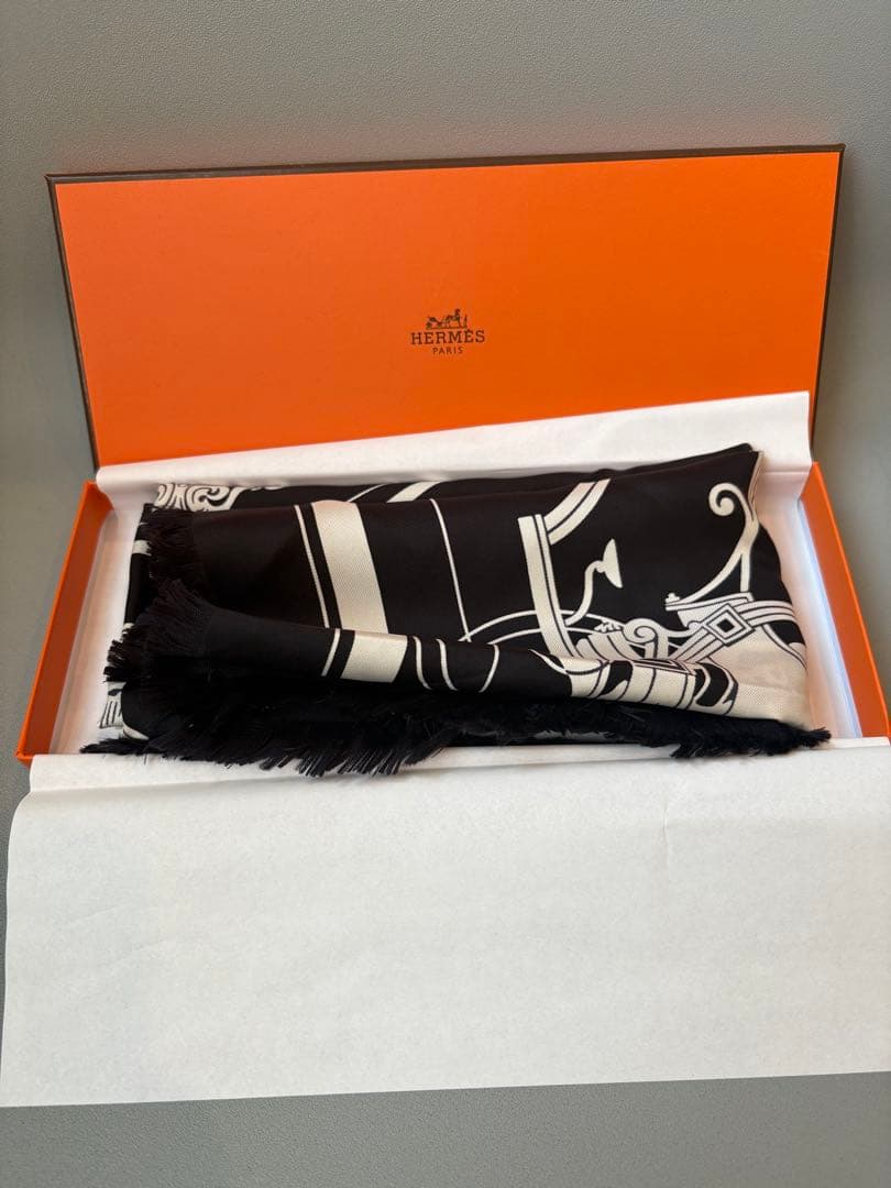 【美品✨】エルメス HERMES エクスリブリス 黒 カレフリンジ80