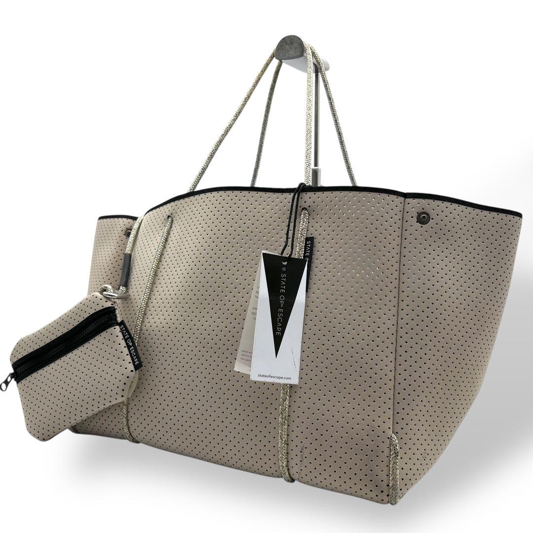 ステイトオブエスケープ トートバッグ 腕掛け 肩掛け ネオプレン グレー A4可