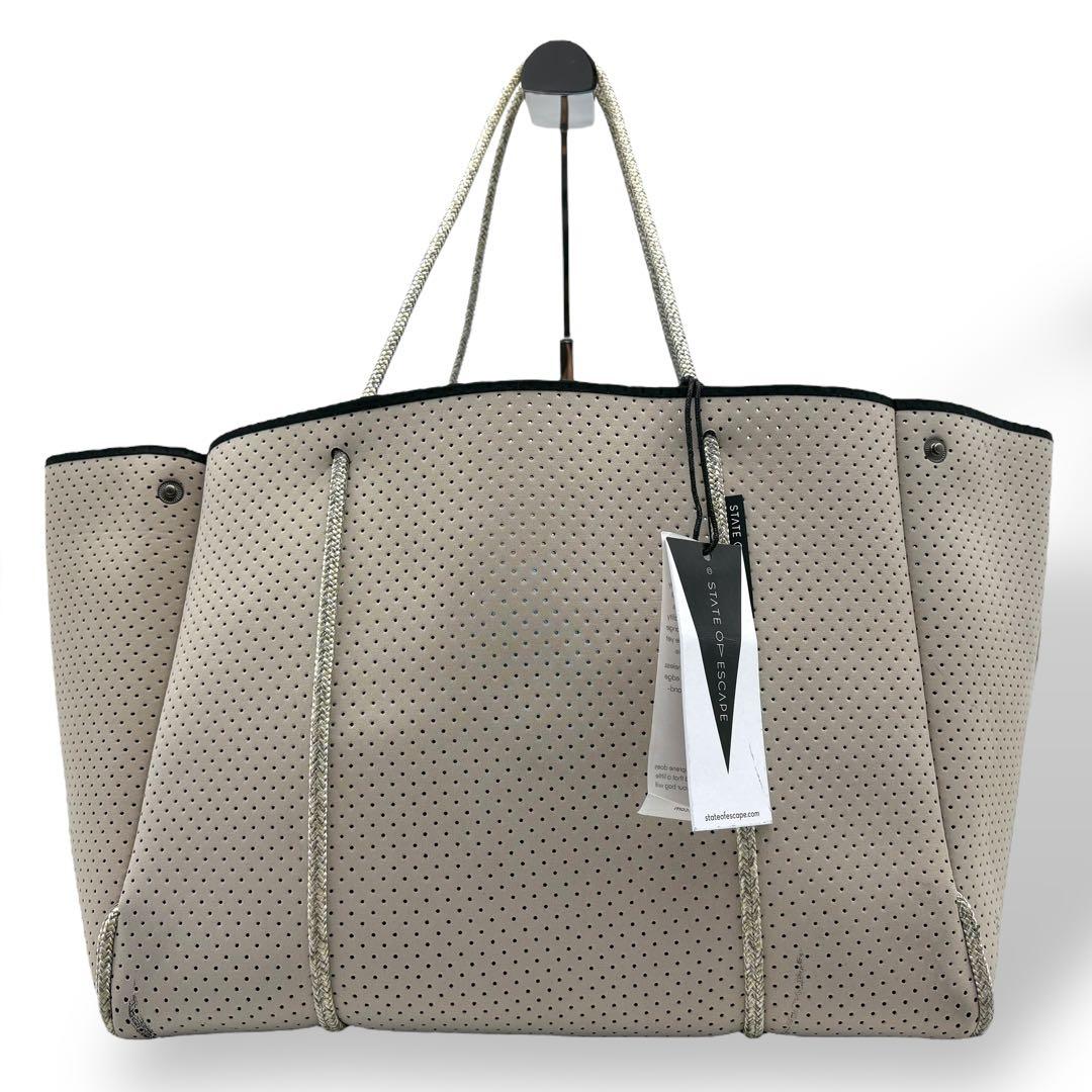 ステイトオブエスケープ トートバッグ 腕掛け 肩掛け ネオプレン グレー A4可