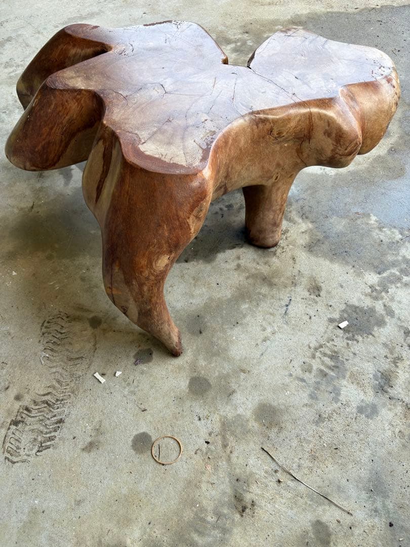 最終値下げ！自然形状の座卓　昭和レトロ　アンティーク　一枚板　座卓　ローテーブル