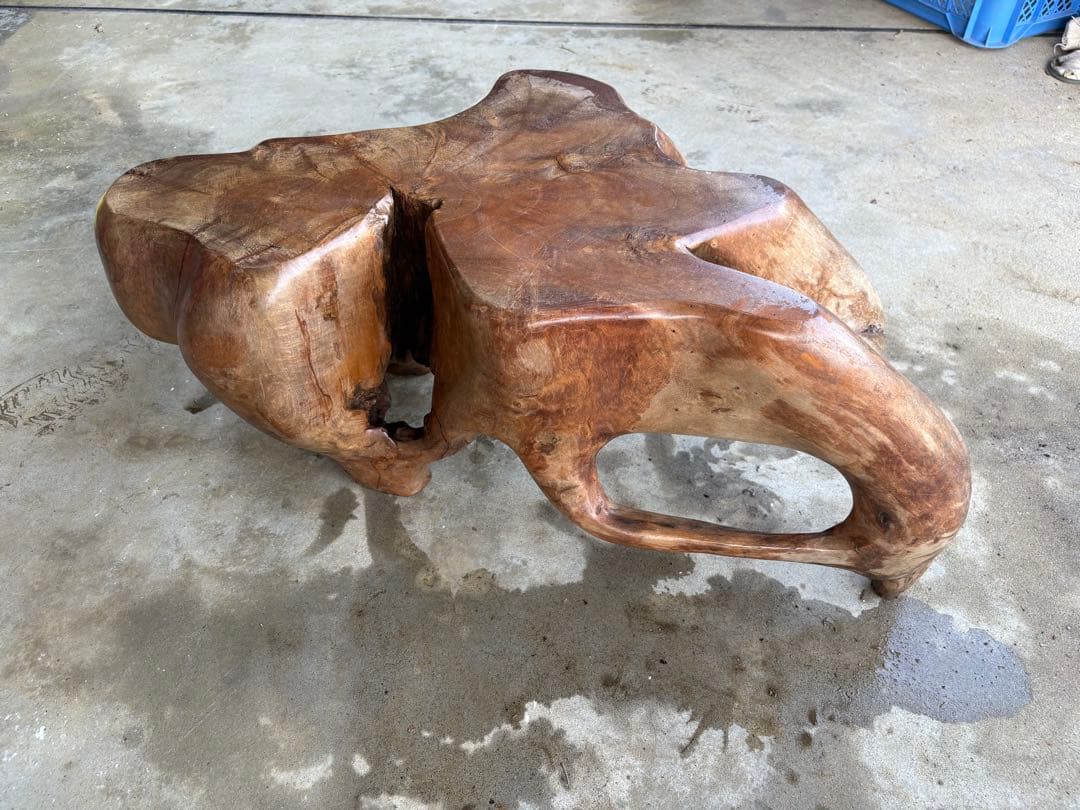 最終値下げ！自然形状の座卓　昭和レトロ　アンティーク　一枚板　座卓　ローテーブル