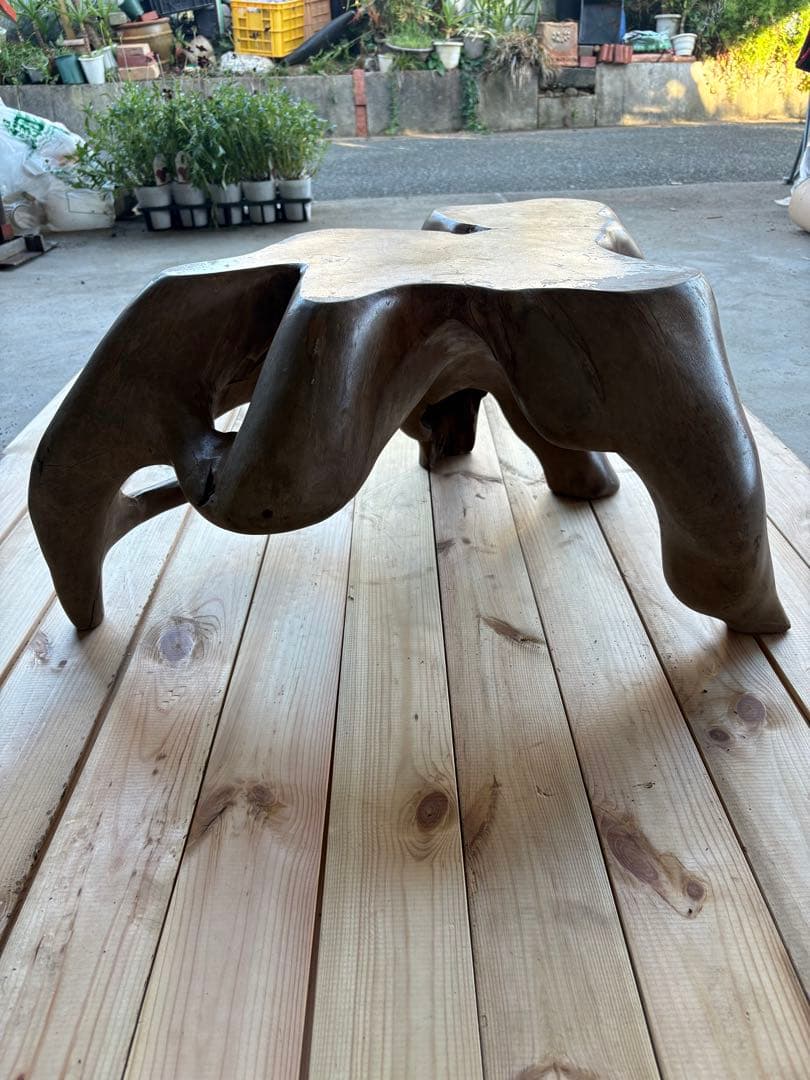 最終値下げ！自然形状の座卓　昭和レトロ　アンティーク　一枚板　座卓　ローテーブル