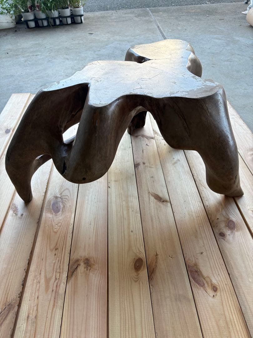 最終値下げ！自然形状の座卓　昭和レトロ　アンティーク　一枚板　座卓　ローテーブル