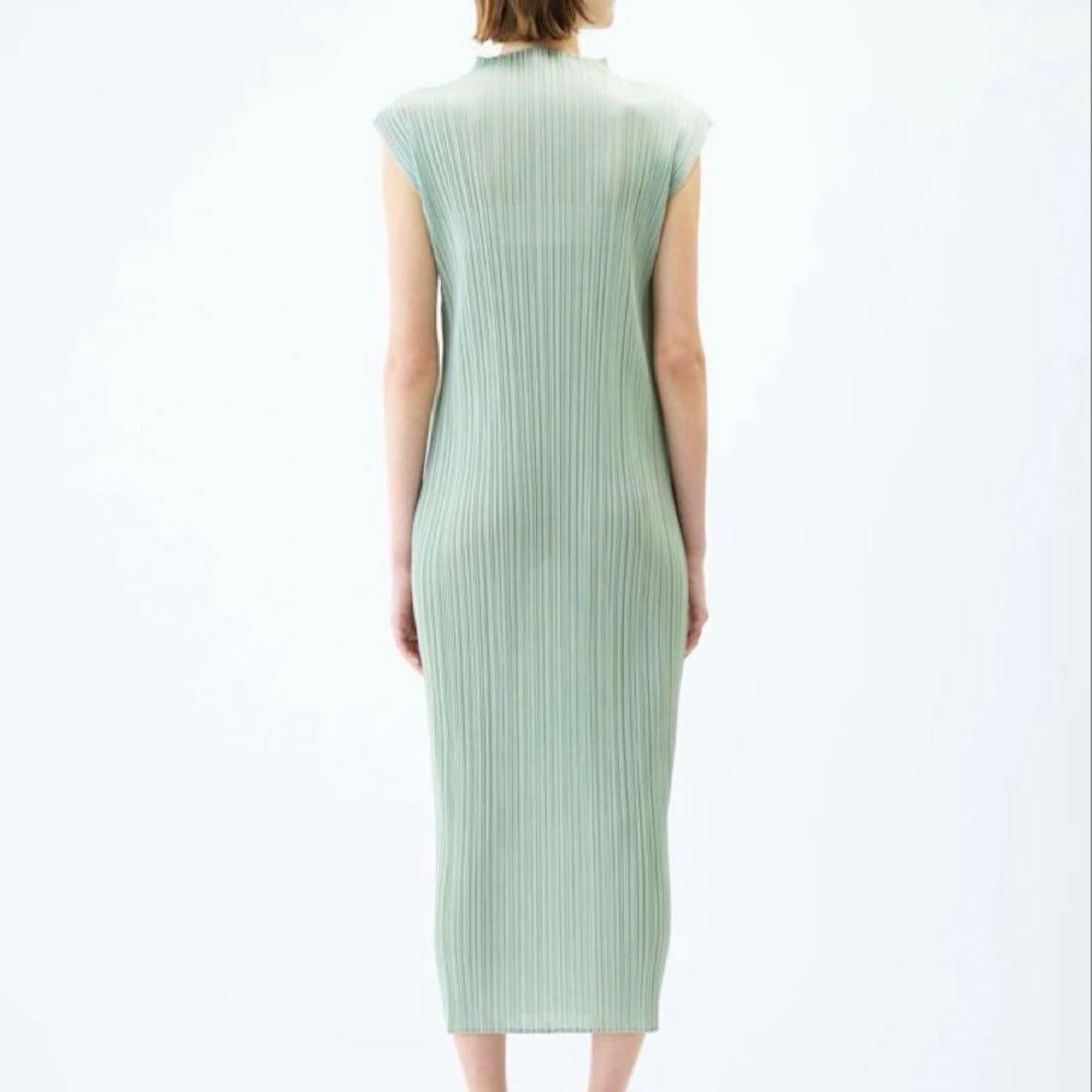 プリーツプリーズMONTHLY JUNE ワンピースWHITE GREEN3