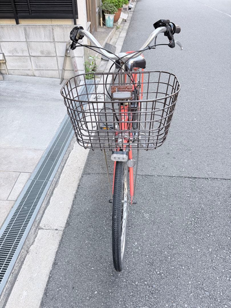 大阪府　電動アシスト自転車 前カゴ付き　26インチ