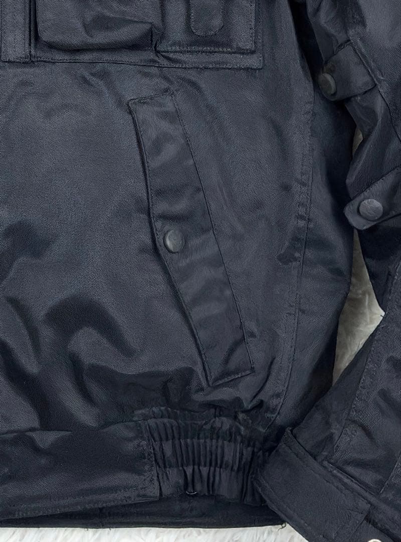 美品　イエローコーン　ナイロン　バイカージャケット　プロテクター付き　L　黒