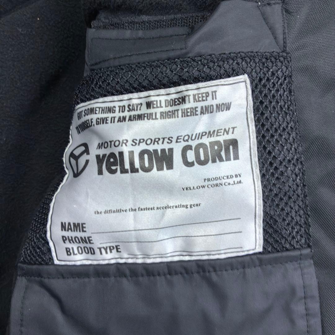 美品　イエローコーン　ナイロン　バイカージャケット　プロテクター付き　L　黒