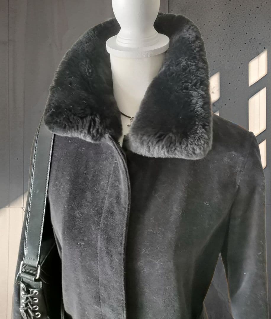 バーバリーロンドン ラビットファー ベロアコート ベルト付 平成 ギャル 40