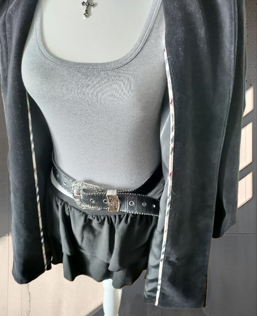 バーバリーロンドン ラビットファー ベロアコート ベルト付 平成 ギャル 40