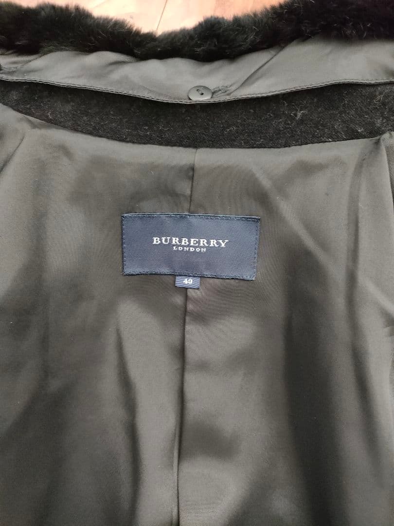 バーバリーロンドン ラビットファー ベロアコート ベルト付 平成 ギャル 40