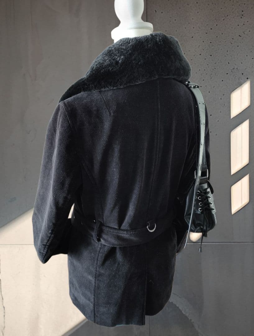 バーバリーロンドン ラビットファー ベロアコート ベルト付 平成 ギャル 40