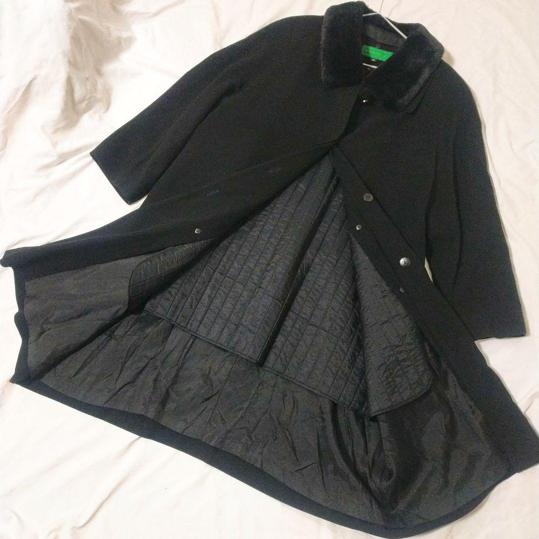 東京ソワール ロングコート ライナー、ファー取り外し可能 大きいサイズ 17 黒