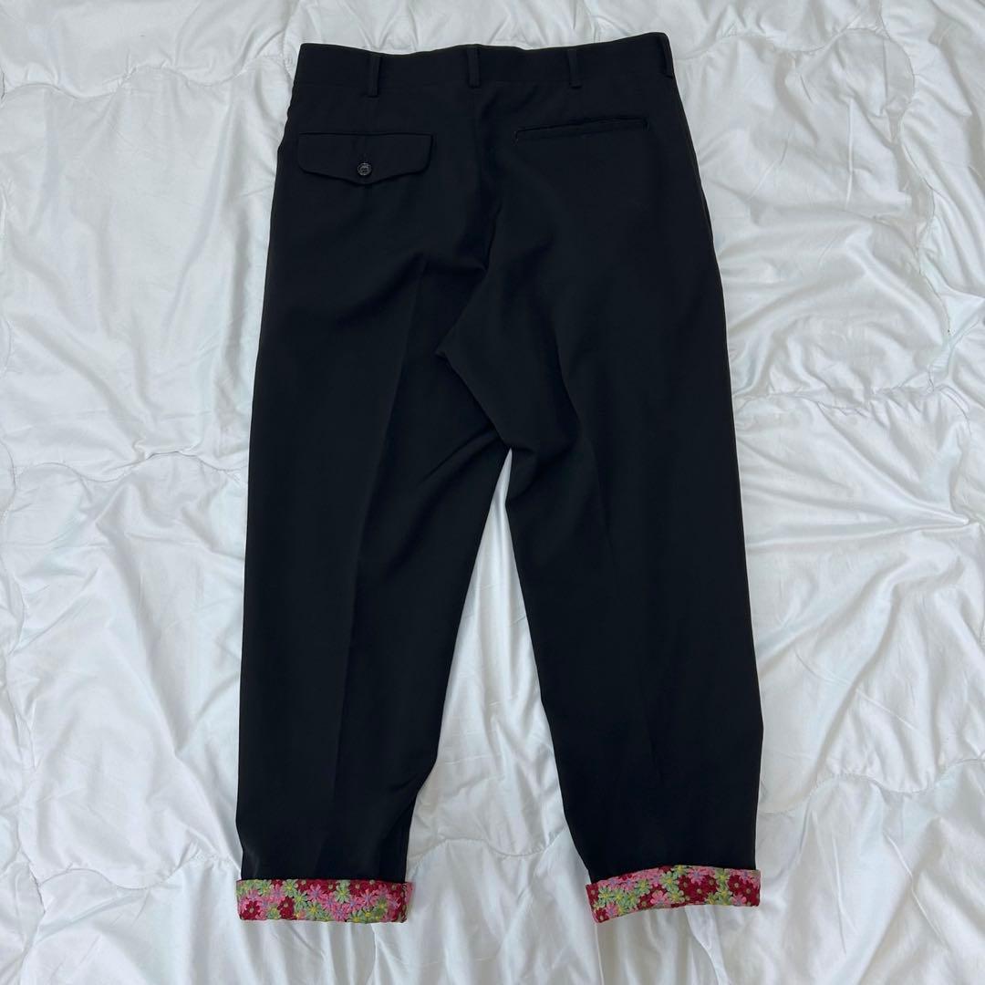 COMME des GARCONS HOMME 田中オム 裾 花柄 刺繍　ズボン