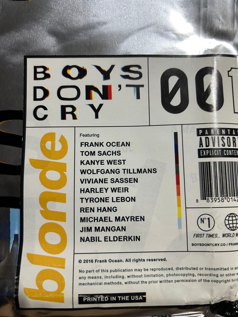 初版 Frank Ocean Boys Don’t Cry Blonde