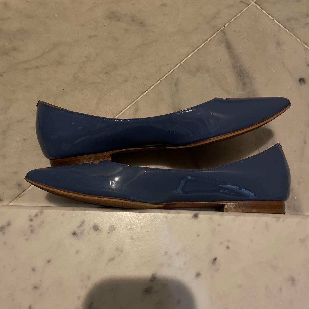 ペリーコ 36 ブルー　エナメル　パテント　フラット