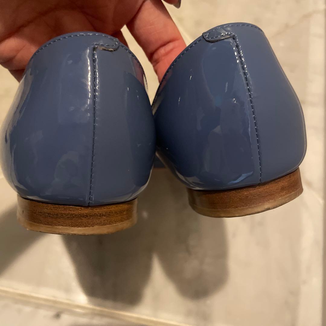 ペリーコ 36 ブルー　エナメル　パテント　フラット