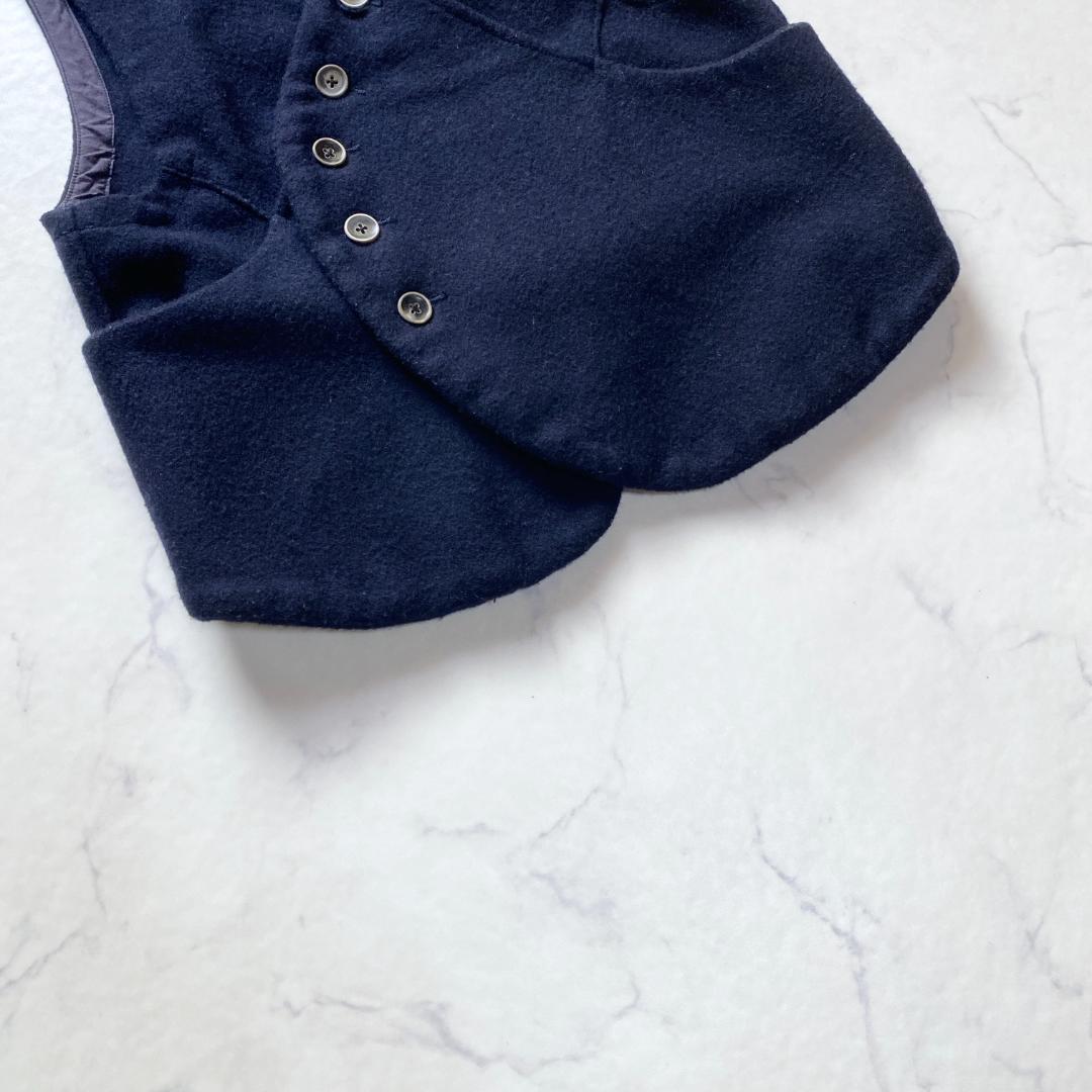 キャピタル アシンメトリー ウールベスト ネイビー XS