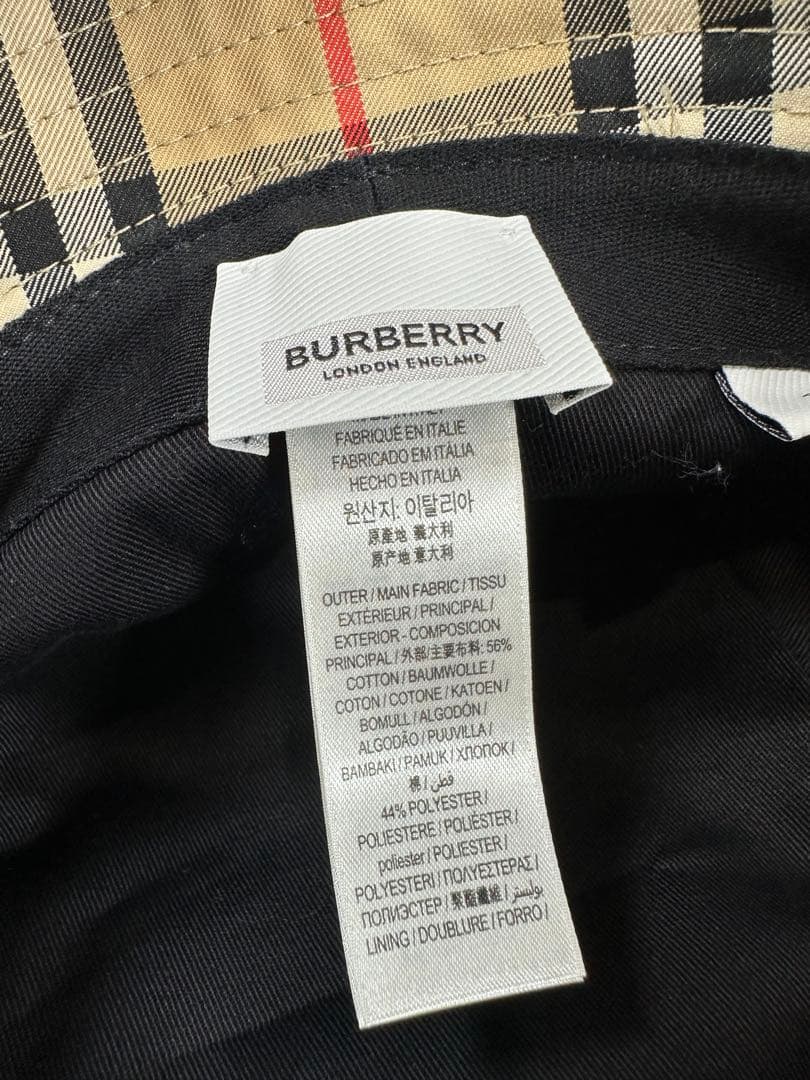 BURBERRY 【新品未使用】チェック柄 バケットハット サイズS