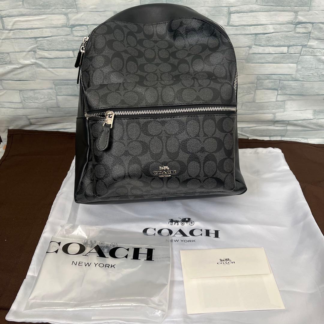 ★新品未使用★ COACH コーチ シグネチャー リュック バックパック 黒