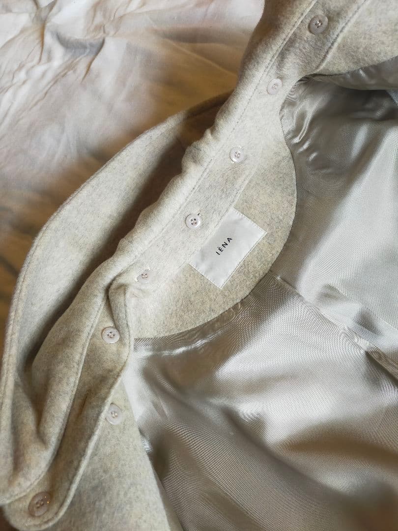 IENA イエナ二重織　フードコート 取り外し可能 生成り34 49500円