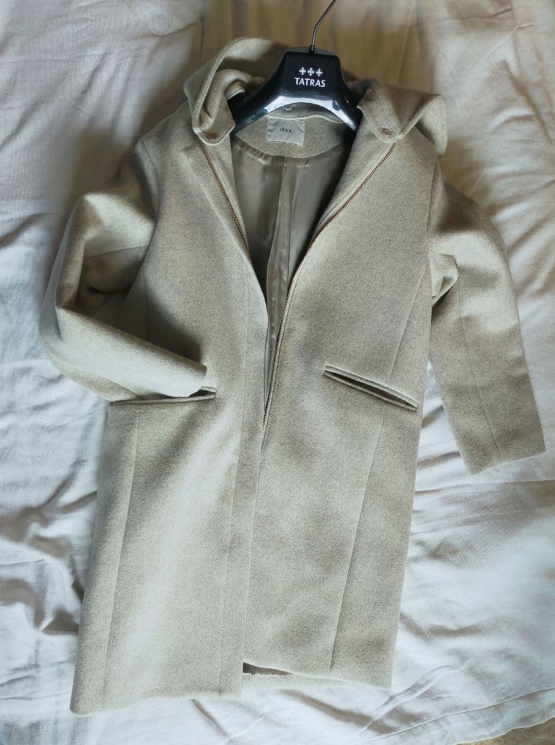 IENA イエナ二重織　フードコート 取り外し可能 生成り34 49500円