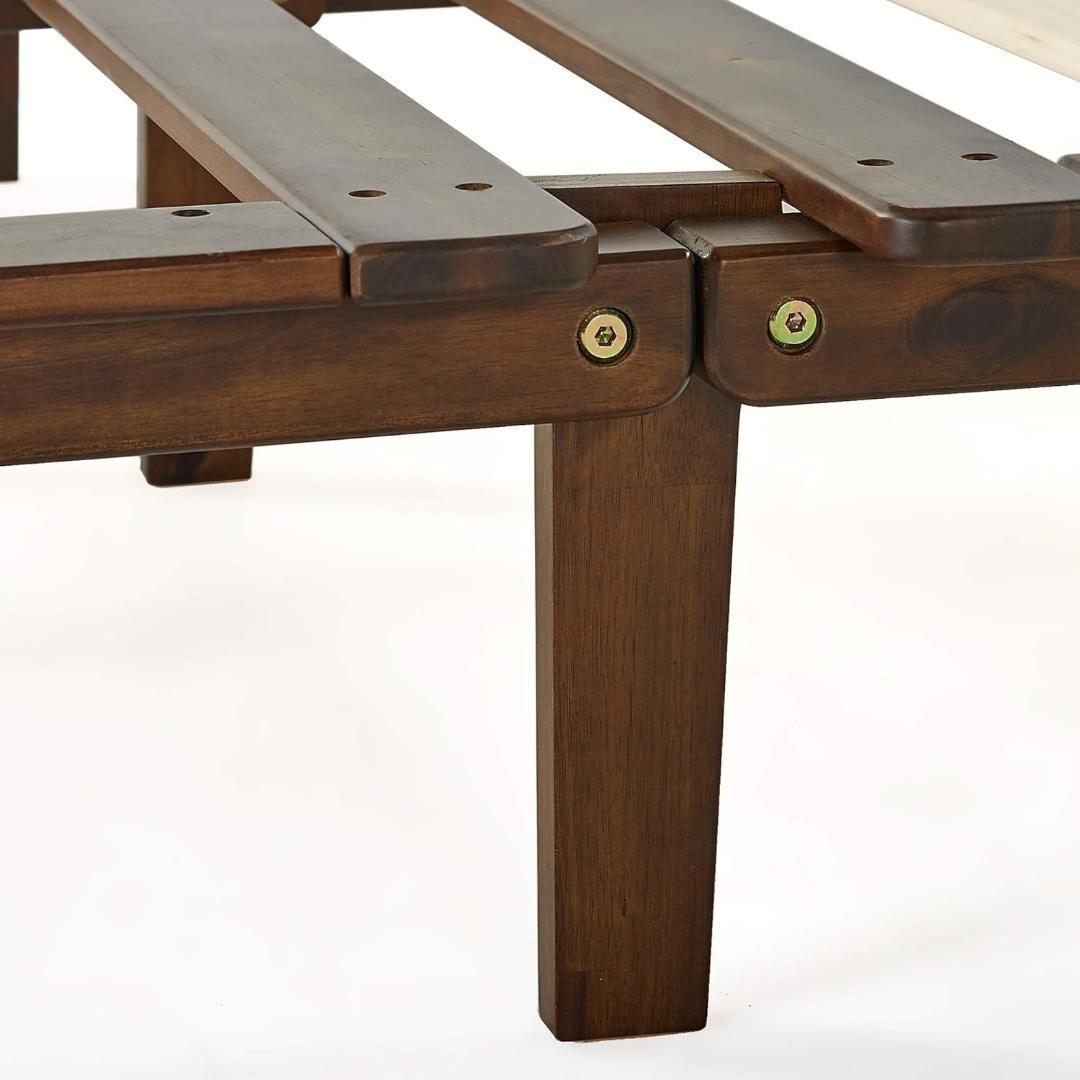 ZINUS 木製 ベッドフレーム セミダブル WoodPlatform ブラウン