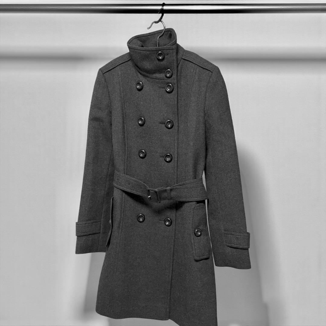 極美品！ BURBERRY LONDON スタンドカラー 2way ウールコート