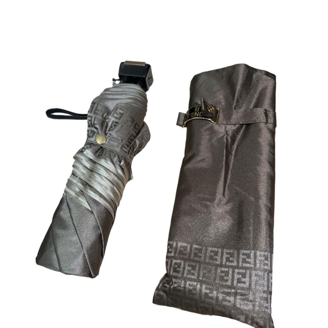 【専用】FENDI 折りたたみ傘 ズッカ ゴールド金具 ブラウンゴールド