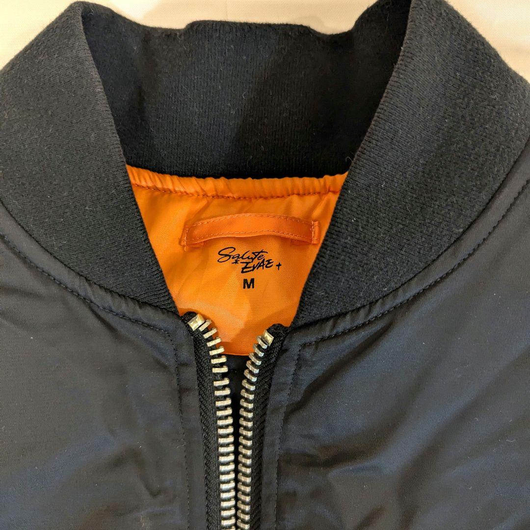 【激レア】SALUTE サルーテ MA-1 マルチポケット 背面ロゴ刺繍 黒 M