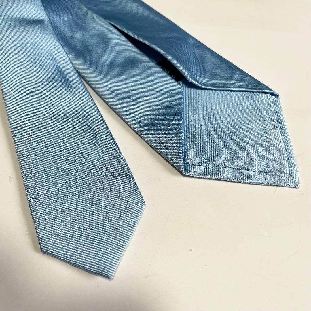 F*u様 アンジェロフスコ セッテピエゲ ネクタイ シルク ライトブルー 美品