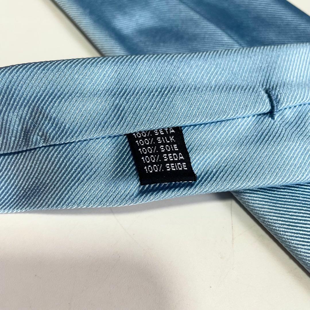 F*u様 アンジェロフスコ セッテピエゲ ネクタイ シルク ライトブルー 美品