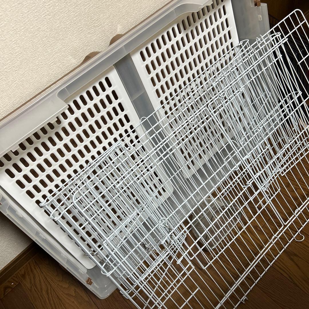 マルカンうさぎのカンタンおそうじケージワイドB フラワン（90x60x60cm）