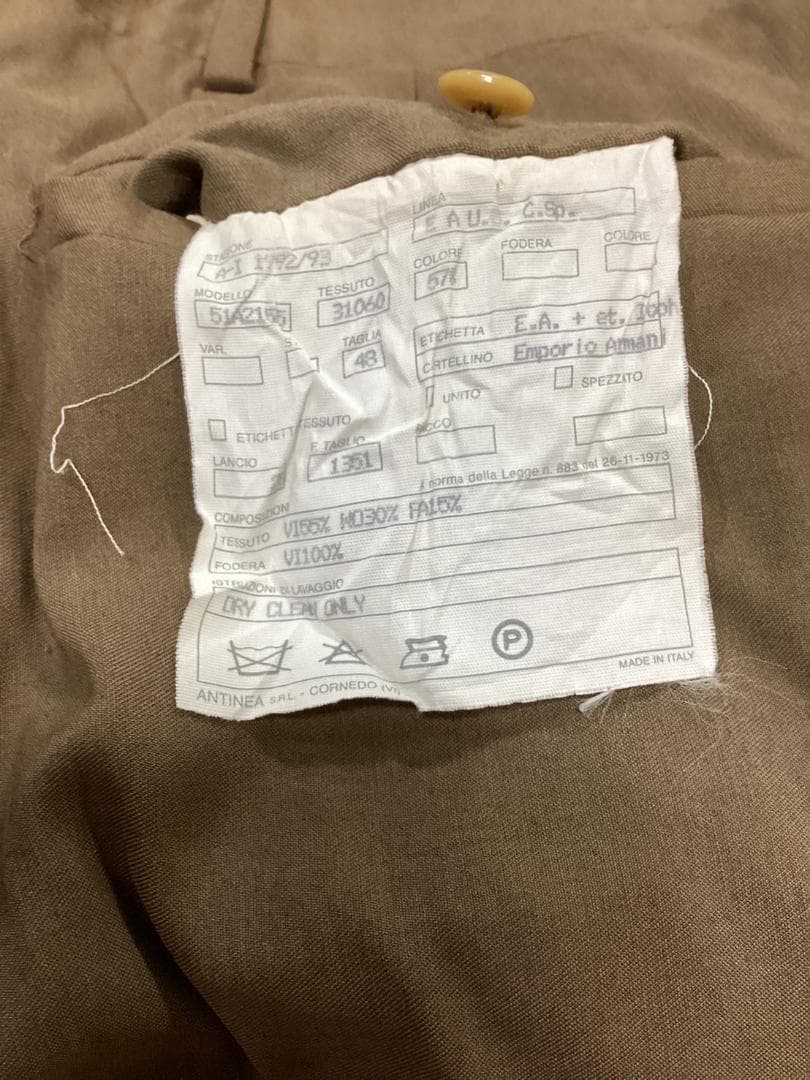 エンポリオ アルマーニ セットアップ メンズ テーラードジャケット イタリア製